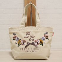 生成ディスカバリーパンジー刺繍トートバッグ