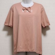 ピンク系リボン付きTシャツ【L】