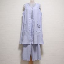 サックスロングベスト&ワイドパンツ