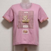 ピンク宝石くまゼッケンTシャツ【M】