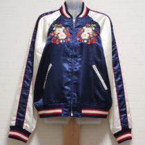 紺×生成ブリリアントルージュリバーシブルスカジャン