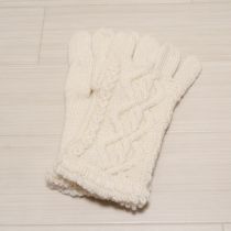 生成ケーブル編みニット手袋