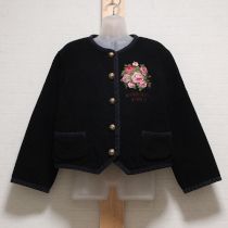黒バラブーケ刺繍ジャケット