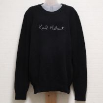 黒ロゴ刺繍ニットセーター【4(L)】