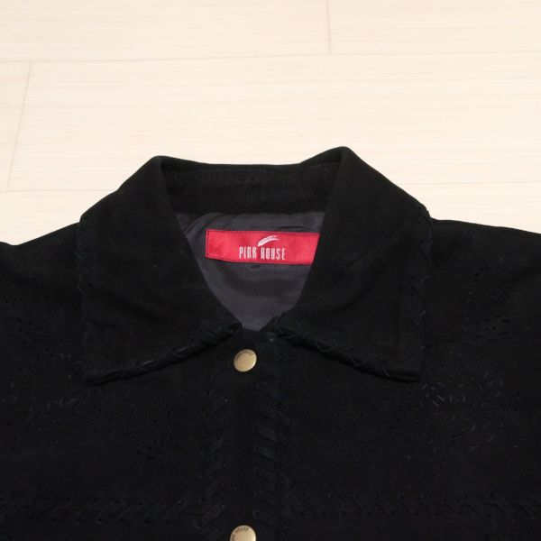 黒羊革パンチングジャケット【L】
