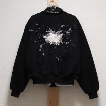 黒薔薇ブーケ刺繍リバーシブルブルゾン【M】