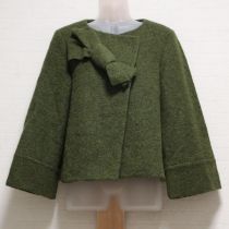 グリーンリボン付きウールジャケット【9号】