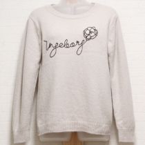 グレージュロゴ&カメリア刺繍セーター【3(9号)】