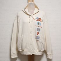 生成フード付きカットソーカーディガン
