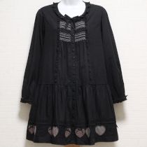 黒ハートパッチローンチュニック