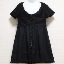 黒ピコフリルローンオーバーチュニック