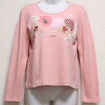 ピンクサンタ×ロゴパッチ長Tシャツ【L】