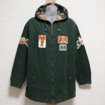 グリーンクリスマスカードくまコーデュロイジャケット