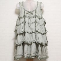 薄荷ミックスギンガム段々タブリエブラウス