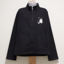 黒雪だるま刺繍フリースカーディガン【M】