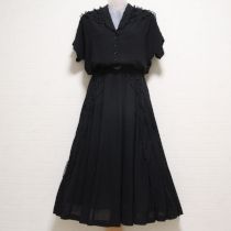 黒レース使いジョーゼットワンピース