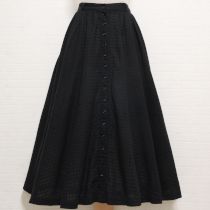 黒チェックドビーフレアースカート