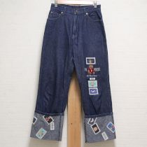 紺ネーム使いポロくま刺繍パンツ【M】
