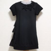 黒チュール×ローン使いカットソーチュニック