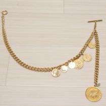 ゴールドコインチャーム引っ掛けチェーン