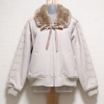 ピンクレース使いファー付きブルゾン【4(L)】