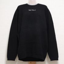 黒ロゴ刺繍×編み込みニットセーター【M】