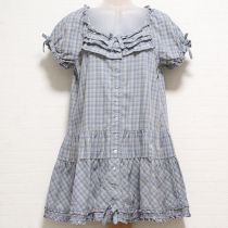 ブルーオリチェチュニックブラウス