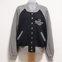 黒×グレー配色スウェットブルゾン