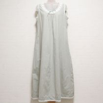 薄荷クロッシェ使いギンガムワンピース