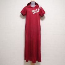 赤ネーム使いカットソーワンピース