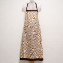 茶系チェック親子うさぎptエプロン