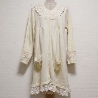 生成花モチーフ使いロングカーディガン