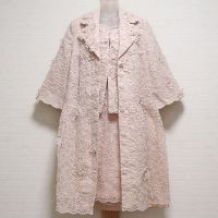 ピンクオーガンジーフラワーモチーフ3点セット【9号】