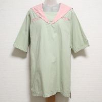 薄荷セーラー配色チュニックブラウス