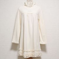 生成フリルハイネックカットソーチュニック