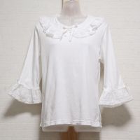 白ローンフリルカットソー【4(L)】