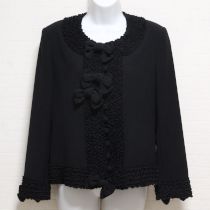 黒リボン&フリル使いポリジャケット