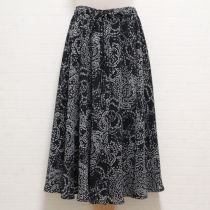黒カメリア小紋ptスカート