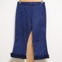 青ローンフリル使いデニムパンツ