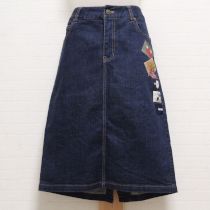 青ネーム付きデニムスカート【3(M)】