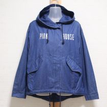 ブルーロゴ刺繍フード付きジャケット