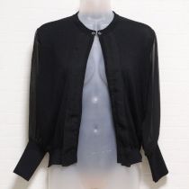 黒シフォン使いコンビカーディガン