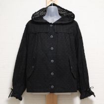 黒サテンリボン使いエンブロイダリーレースジャケット