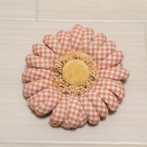 オレンジギンガム雛菊コサージュ
