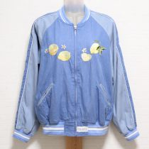 サックスレモン刺繍ライトデニムブルゾン【4(L)】