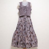 パープル野苺の森ptワンピース×ニットジレ