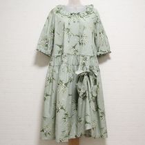薄荷鈴蘭水玉プリントミディワンピース