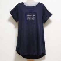 紺香水瓶フロッキーカットソーチュニック【4(11号)】