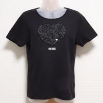 黒フリルハートTシャツ【L】
