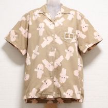 ベージュキューピープリントシャツ【M】